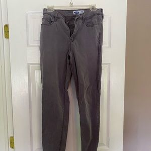 High waisted sateen cargo jeans